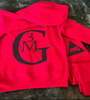 Hoodie Jogger set with black logo size 2T to Small