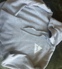 Gray Pullover Hoodie with white logo Size (M) (L) (XL)