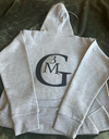 Gray Pullover Hoodie with black logo Size 2T to Small