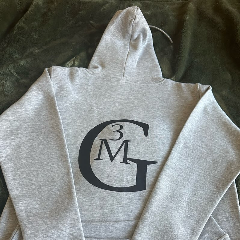 Gray Pullover Hoodie with black logo Size (M) (L) (XL)