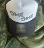 Black Mesh Trucker Hat with White front
