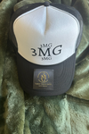 Black Mesh Trucker Hat with White front